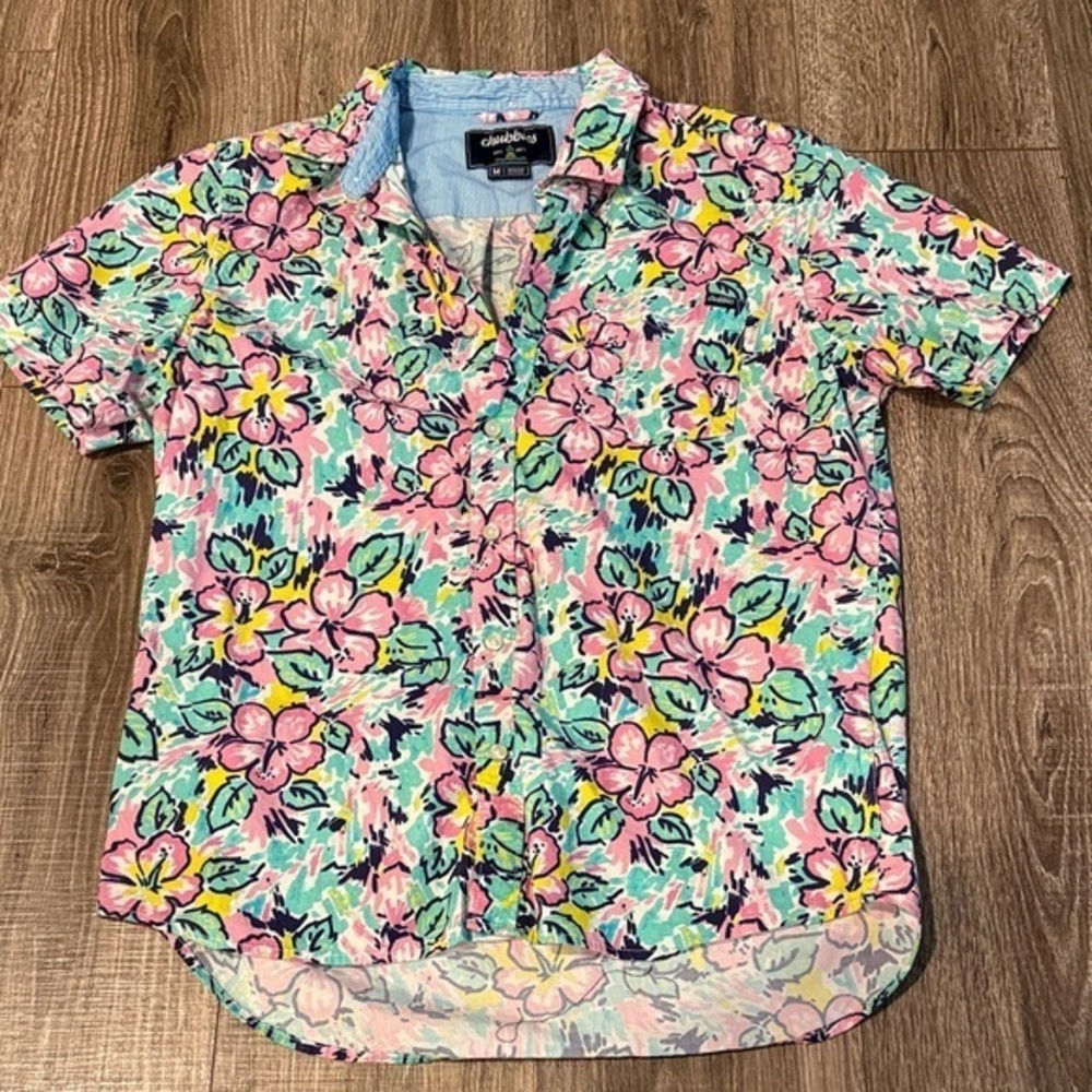 Like New Chubbies Hawaiian Popover Polo Shirt Button Up